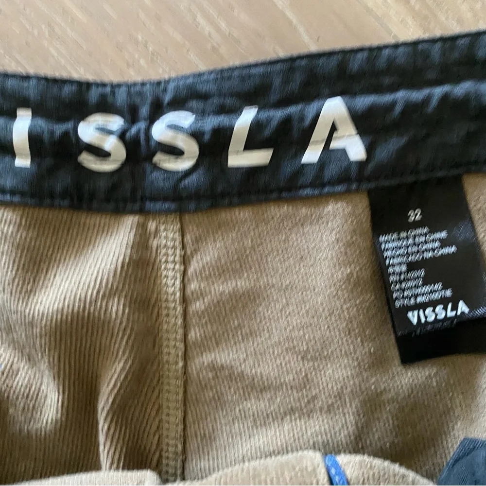 VISSLA Fresh Corduroy & denim Surfer drawstring Shorts 32 khaki color cotton_2